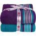 CASA COPENHAGEN 550 GSM 6-Piece Towel Set - Super Soft Egyptian Cotton - Violet Indigo & Teal Green - Buy Online on GoSupps.com