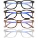 4 Pack Small Blue Light Blocking Reading Glasses for Women & Men - Spring Hinge Oval Readers in 147 Mixed Colors - 2.25x Magnification - Buy Online on GoSupps.com