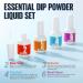TOMICCA Dipping Powder Liquid Set - Base, Top Coat, Activator, Brush Saver - 4x15ml Essential Dip Liquid Set for DIY Nail Art - Buy Online on GoSupps.com