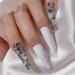 Buy Sethexy Long Ballerina False Nails - White Glossy Press-On Acrylic Coffin Tips (24pcs) for Women & Girls - Buy Online on GoSupps.com