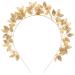 Minkissy Leaves Headband Greek Headband Goddess Costume Accessory for Wedding Pageant Birthday (Golden) Gold Golden