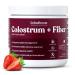 ColonBroom Colostrum + Fiber Supplement (Strawberry Flavor 30 Servings) | Bovine Colostrum Powder & Psyllium Husk Powder | for Gut Health & Immunity | Gluten-Free Non-GMO Sugar-Free