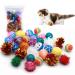 LASOCUHOO Cat Toys, Kitten Cat Ball Toys Assortments, Including Rainbow Ball, Crinkle Ball, Sparkle Ball, Bell Balls, Sisal Ball, Linen Ball for Cats and Kitten 30 PCS