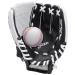 Baseball Glove for Kids Youth Adult Softball Glove 9.5 ''-12.5 '' For Training and Beginner Baseball Mittle Hand Glove Right Hand Throw Black and White with Ball 9.5 Inch / Age 3-6