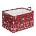 Christmas Snow Buffalo Storage Bin Basket Collapsible with Leather Handles Waterproof Canvas Storage Cube Box for Closet Toys Clothes Nursery Room Gift Basket 01Christmas Snow