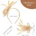 Lurrose Fascinators Hat Headband Women Tea Party Hair Clip 1920s Prom Queen Headpiece for Special Events Wedding Party (Golden) 22X18X5CM - Buy Online on GoSupps.com