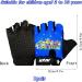 Children's Fingerless Bicycle Gloves - Summer Gel BMX Gloves for Boys & Girls 5-10 Years - Blue Hiking & Scooter Wheel Gloves - Buy Online on GoSupps.com
