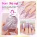 MIZHSE 15ML Quick Dry Holographic Nail Polish Shimmer Glitter Nail Polish Varnish Magic Colour Change Iridescent Nail Lacquer Long Lasting No Need Lamp Cure 002 LSZJY002 - Buy Online on GoSupps.com