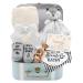 Fvntuey Baby Shower Gifts, Baby Boy Gifts Basket Includes Newborn Blanket Baby Lovey Security Blanket Wooden Rattle Toy, Funny Baby Bibs Socks & Greeting Card - Baby Gift Set Newborn Shower Basket Fox (NEUTRAL)