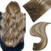 Easyouth Ombre Clip in Extensions Human Hair 14 Inch 70g 7Pcs Clip in Hair Extensions Balayage Brown to Blonde Clip in Real Hair Extensions Invisible Thick 14" 2-7Pcs Clip #6/60/6