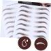 Baluue 4pcs Eyebrow Stickers False Eyebrows Dark Brown Hair Like Eyebrows Water Transfer Paper with Soy Ink - Buy Online on GoSupps.com