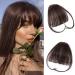 Bangs Hair Clip in bangs 100% Human Hair Extensions Dark Brown Wispy Bangs Clip on Bangs for Women Fringe with Temples Hairpieces Curved Bangs for Daily Wear (Wispy Bangs  Dark Brown) 6 Inch Dark Brown