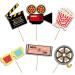 Movie Night Cupcake Toppers Cake Decorations Theater Cupcake Toppers for Happy Birthday Movie Night Party Supplies Film Theme Birthday Party Baby Shower Supplies Set of 24 - Buy Online on GoSupps.com