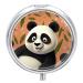 Pill Box Pill Case 3 Compartment Travel Pill Box Panda Printing Small Pill Box Portable Medicine Pill Case Pill Organizer for Purse & Pocket for Travel Handbag (Round)