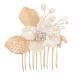 Didiseaon Gold Leaf Side Comb Hair Comb Clips Womens Headpiece Comb Clips for Hair Wedding Bride Headpiece Hair Comb for Bride Vintage Hair Accessories Bride Headpieces for Wedding