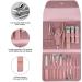 Jomverl 16-in-1 Manicure & Pedicure Kit with Leather Travel Case - Nail Clippers & Tools for Men and Women in Rose Gold Pink - Buy Online on GoSupps.com
