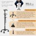 iSPUO Octi Smart Alarm Walking Cane | Telescopic & Adjustable | USB Direct Charge, LED Light | 3-in-1 for Men & Women | Seniors Walking Stick | Light & Stable Black - Buy Online on GoSupps.com