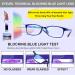 EYEURL 2.50 Reading Glasses for Men & Women - 2 Pack Blue Light Blocking Rectangular Frames Anti-Glare Stylish Prescription Eyewear - Lightweight Blue & Black - Buy Online on GoSupps.com