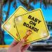 Cobee Baby on Board Car Warning Signs 2 Pcs - 5x5 Safety Sign with Double Suction Cups - Reusable Baby in Car Sticker for Window - Durable Decal (Style-E) - Buy Online on GoSupps.com
