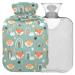 Naanle rainbow fox hot water bottle with reference transparent bag hot water bottle 1l heat bottle for bed handfoot heat pain relief heat and cold therapy