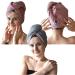 Homelevel 2x Terry Hair Turban with Button - Quick-Drying 100% Cotton Hair Towel Set in Old Pink & Light Gray - Buy Online on GoSupps.com