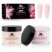 EBANKU Nude Pink Acrylic Powder 2 * 60g/2.1oz Acrylic Powder Large Capacity Professional Acrylic Nail Powder for Nail Acrylic Extension Nail Carving Long-Lasting No Nail Lamp Needed Pink+Nude Pink