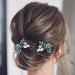 Turquoise Wedding Hair Pins - Silver Leaf Headpiece for Women and Girls (Pack of 2) - Buy Online on GoSupps.com