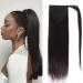 Ugrace Hair Ponytail Extension Human Hair Virgin Straight Human Hair Wrap Around Long Ponytail Clip in Hair Extensions One Piece Hairpiece Hair For Women (20 inch, Natural Black #1B) 20 Inch Natural Black #1B