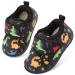 JOINFREE Baby Girl First Walking Shoes Anti-Slip Plush Baby Boys Slipper Shoes Cozy Toddlers Shoes 8.5/9 UK Child Black Dinosaur