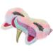 LOGOFUN Plush Cartoon Unicorn Eye Mask - Furry Faux Fur Sleeping Mask for Women & Girls | Adjustable Straps Colorful Sleep Accessory - Buy Online on GoSupps.com