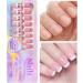 Fake Nails with White Tips Artificial Full French Nails for Women - Makeup Supplies for Gathering Wedding Dating Home Traveling Skoulazeo 03 - Buy Online on GoSupps.com