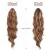 Feshfen 60cm Ponytail Hair Extension - Wavy Curly Synthetic Extensions for Women - Brown & Blonde - Buy Online on GoSupps.com