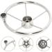 Yaegarden 5 Spoke Stainless Steel Marine Boat Steering Wheel with Big Size Knob & Black Cap - 11 - Buy Online on GoSupps.com