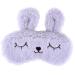 Ulife Mall Funny Cute Bunny Eye Mask for Sleeping Travel Soft Plush Fluffy Blindfold Sleep Mask Novelty Personalised Rabbit Eye Cover Breathable Eyeshade for Kids Girls Boys Women Grey
