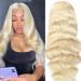613 Blonde HD Lace Front Wigs Human Hair Wigs for Women Body Wave Pre Plucked Brazilian 180% Density Blonde Human Hair Wigs 30 Inch 30 Inch (Pack of 1) 613 Blonde Body Wave 13X5X1 Lace Front Wigs