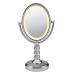 Conair Double-Sided Lighted Makeup Mirror - Lighted Vanity Makeup Mirror  1x/7x magnification  Polished Chrome w/ Crystal Ball Stem