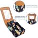Travel Lipstick Organizer Case - Portable Makeup Bag with Mirror | Bohemian Style Feather Leaves - Shop Now - Buy Online on GoSupps.com