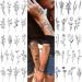 Tiny Branch Black Flower Temporary Tattoos - 15 Sheets Floral Bouquet Small Tattoo Kit for Women, Girls, and Kids - Lavender, Sweet Pea, Larkspur Designs - Buy Online on GoSupps.com