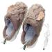 YanMucy usb heater slippers unisex plush foot warmer for women with wings foot warmers electrically heated slippers women men men foot warmer heating slippers (290cm coffee) 290cm coffee