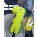 Qchomee Kids Car Seat Pillow - Green Dinosaur Neck Head Body Support Cushion for Children Baby | Soft Belt Protector & Headrest Strap Cover for Comfortable Travel - Buy Online on GoSupps.com