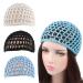 3 Pack Mesh Crochet Hair Net Rayon Knitted Snood Hat Thick Short Women Hair Net Suitable for Women's Nightcap Shower Cap Multicolour