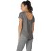 icyzone Women's Backless Yoga T-Shirt | Short Sleeve Casual V-Neck Leisure Tops | M Black/Dark Grey | International Shipping - Buy Online on GoSupps.com
