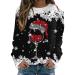 Women's Christmas Sweatshirts Cute Snowman Penguin Print O-Neck Raglan Top Shirt Pullover Comfy Warm Xmas Jumper Winter Long Sleeve Tops Loose Tunic Top Sweaters Z21-black M