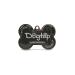 DogTap Solid digital dog brand bone with NFC chip and QR code for contact details and profile PVC metal waterproof robust 41.6 x 28.5 x 4.6 mm black