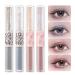 Erinde Liquid Glitter Eyeshadow Set Silver Glitter Eyeliner Shimmer Gel Eyeliner Single Matte & Shinny Eye Shadow Eye Crystals Makeup Long Lasting & Blendable Highly Pigmented #06 4PCS