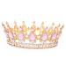 Elegant Gold & Pink Crystal Crowns for Women | Vofler Baroque Vintage Tiara Hair Accessories for Brides Princesses & Costume Parties - Buy Online on GoSupps.com