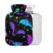 Bats Stars Hot Water Bottle with Cover 1L Small Hot Water Bag for Pain Relief Back Pain Hot and Cold Therapy BPA Free