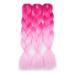Ombre Braiding Hair (Pink/Light Pink)3pcs Jumbo Braiding Hair Extension For Box Braids Twist 24 Inch Hot Water Seal Real Soft
