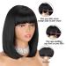 LINGHANG Short Black Bob Wig with Bangs - Natural Looking Heat Resistant Synthetic Wig for Women - Perfect for Halloween and Parties - Buy Online on GoSupps.com