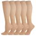Weekend Peninsula 5 pair of compression stockings Knee socks Socks for women and men sports running flight travel travel pregnancy medical compression socks L-XL brown
